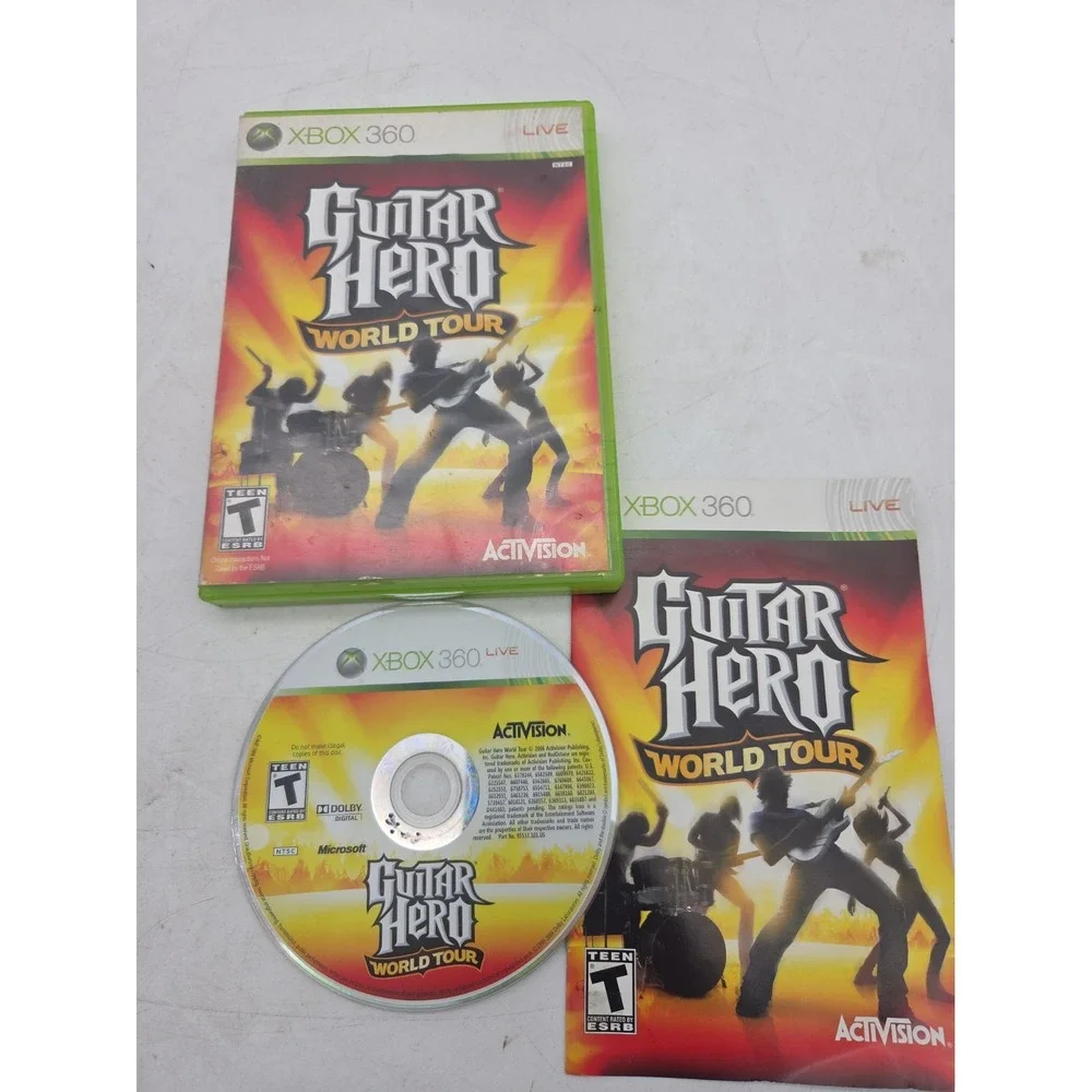 Guitar Hero: World Tour Microsoft Xbox 360 Complete w/ Manual CIB Tested